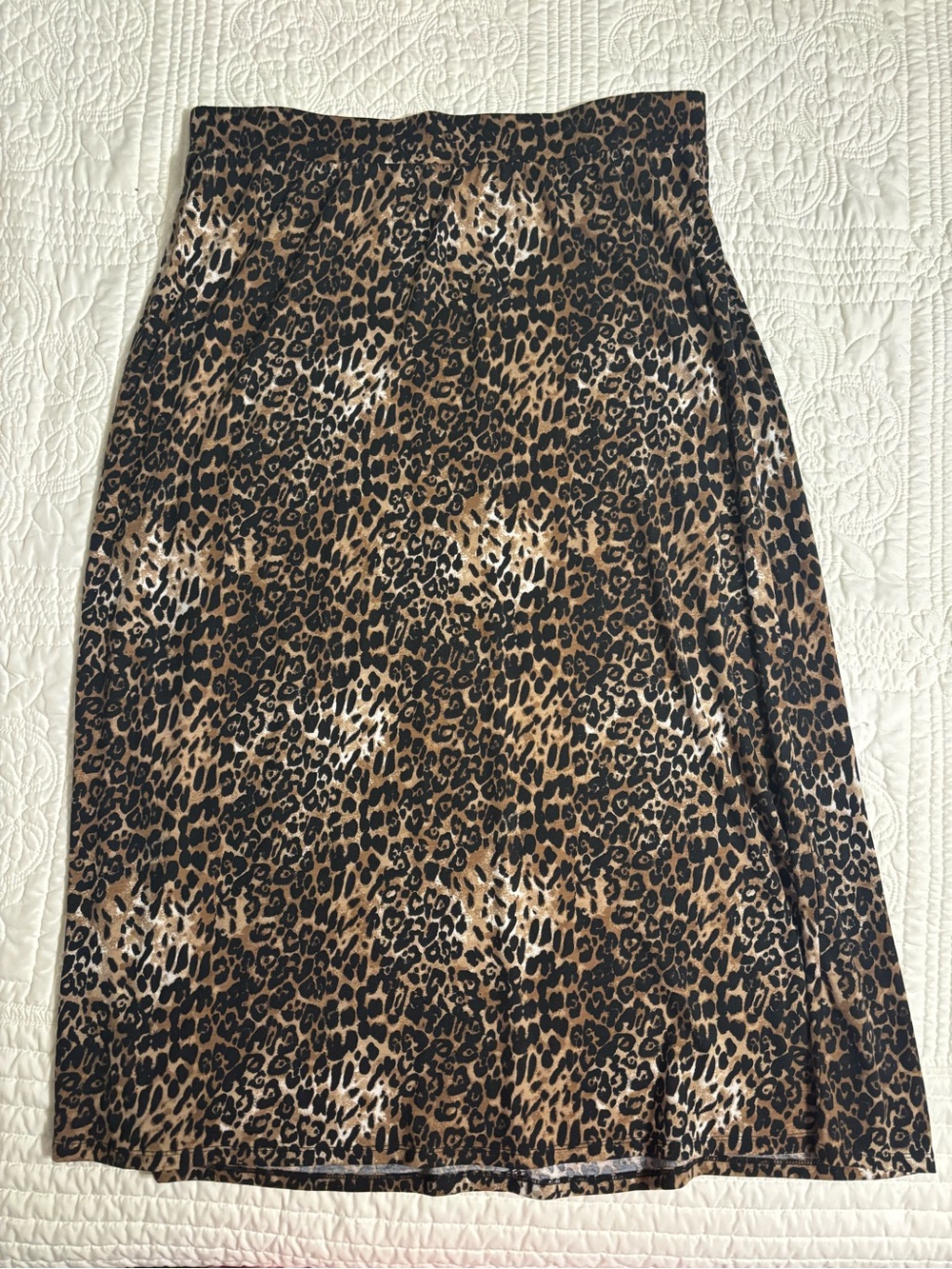 Faded Glory Leopard Print Midi Skirt - Brown & Black